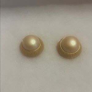 Chic Gold and Cream Dome Earrings